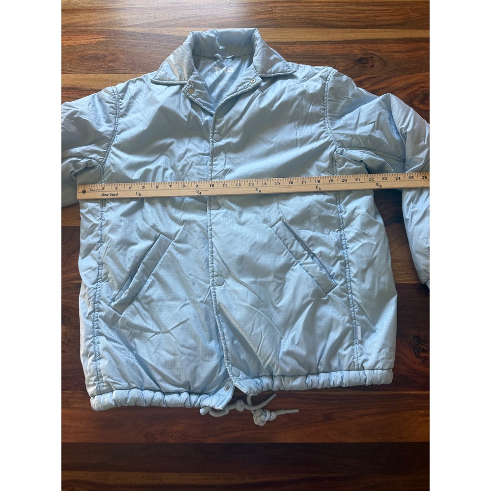 Tna Aritzia Baby Blue Grid Ripstop Insulated Coaches Jacket Womens XS 101125 - Picture 8 of 9